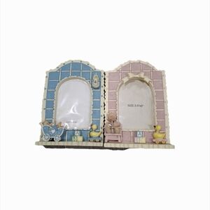 Blue and Pink Double Photo Frame